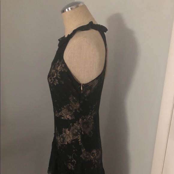 Listicle Layered Black Dress in Black and Cream - Picture 6 of 10